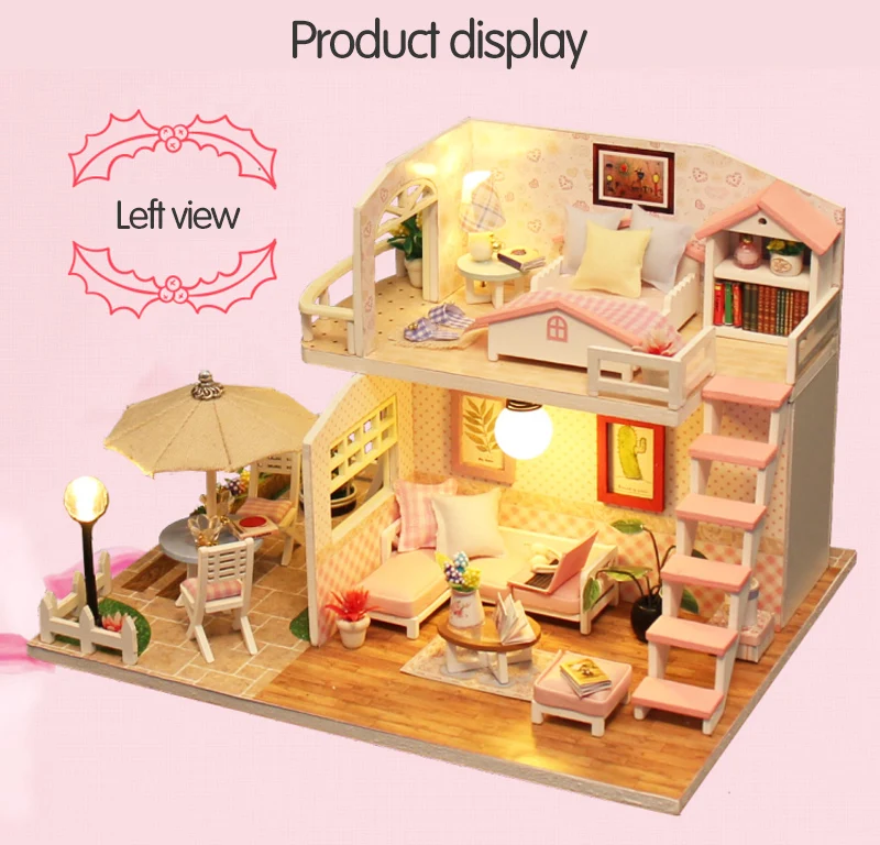 Кукольный дом Миниатюрный DIY кукольный домик с деревянная мебель для дома время ожидания Кофейня игрушки для детей подарок на день рождения M033