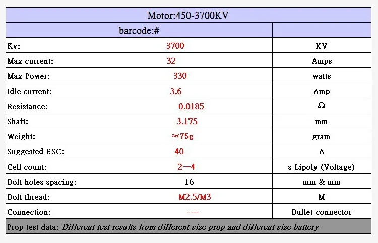 GARTT 3700KV 330W бесщеточный двигатель для 450 Align Trex RC вертолет