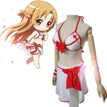Details about / Sword Art Online SAO Asuna Yuuki Bikini Swimwear Swimsuit Women Cosplay Costume