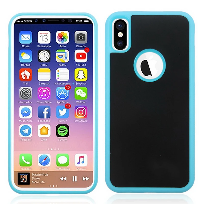500 шт Антигравитационные Роскошные наноприсоски магический чехол для iPhone XS Max XR X 8 7 6 6S Plus wallпротивоударный чехол из ТПУ+ PC