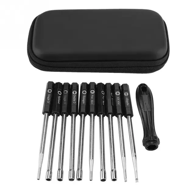 10 PCS Carburetor Adjustment Set Screwdriver Card Tool Splined Pacman Double D Type magnetizer demagnetizer bithouder