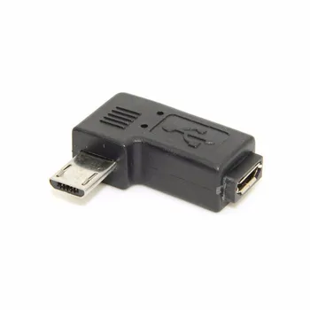 

9mm Long Connector Plug 90 Degree 9mm Left & Right Angled Micro USB 2.0 5Pin Male to Female Extension Adapter Adaptor