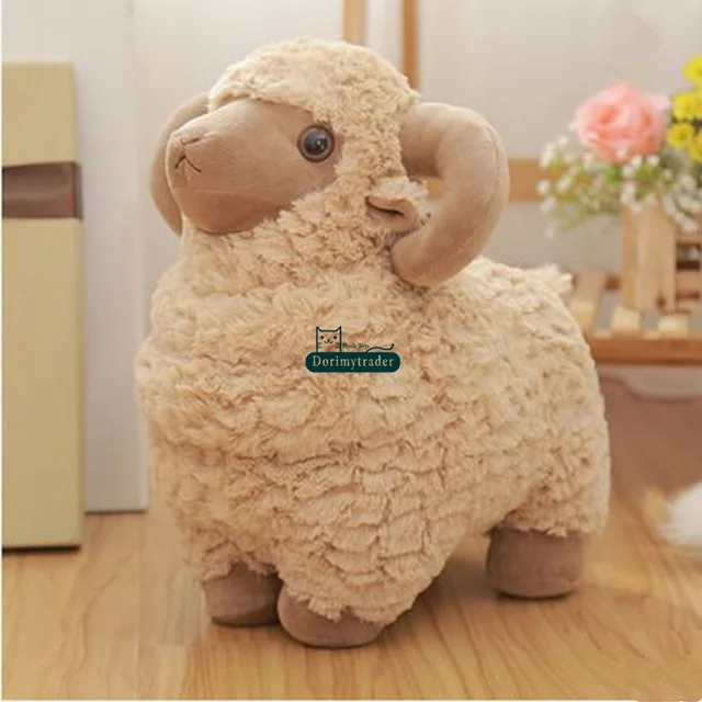 Dorimytrader Giant Animal Sheep Toy Мягкая мягкая плюшевая милая козьей куклой 3 цвета Nice Baby Gift 24inch 60cm DY60924 - Цвет: Light Coffee