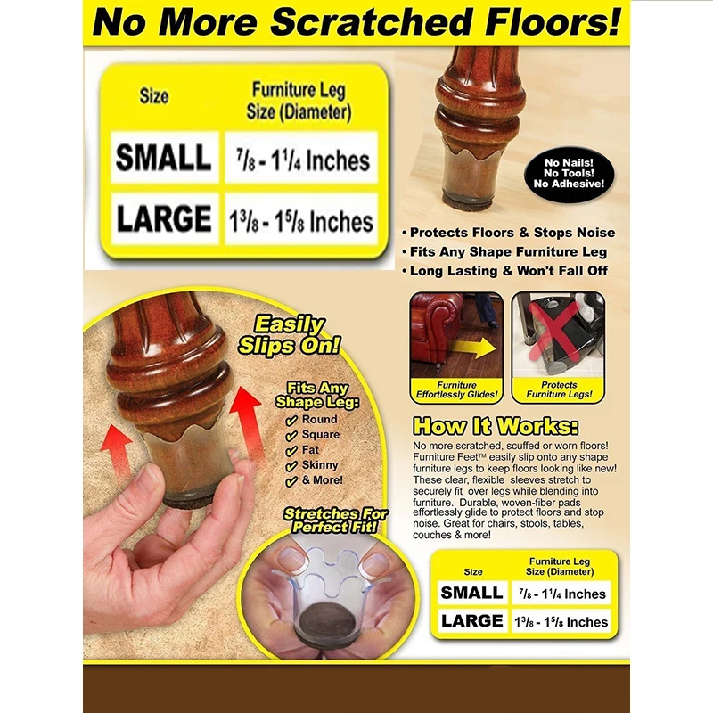 New Hot Sale On Seen On Amazon Furniture Feet Stretchable