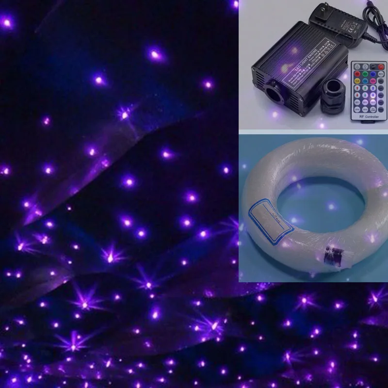 16W RGBW LED fiber optic star ceiling light kit 0.75mm 150pcs*2m optical fiber