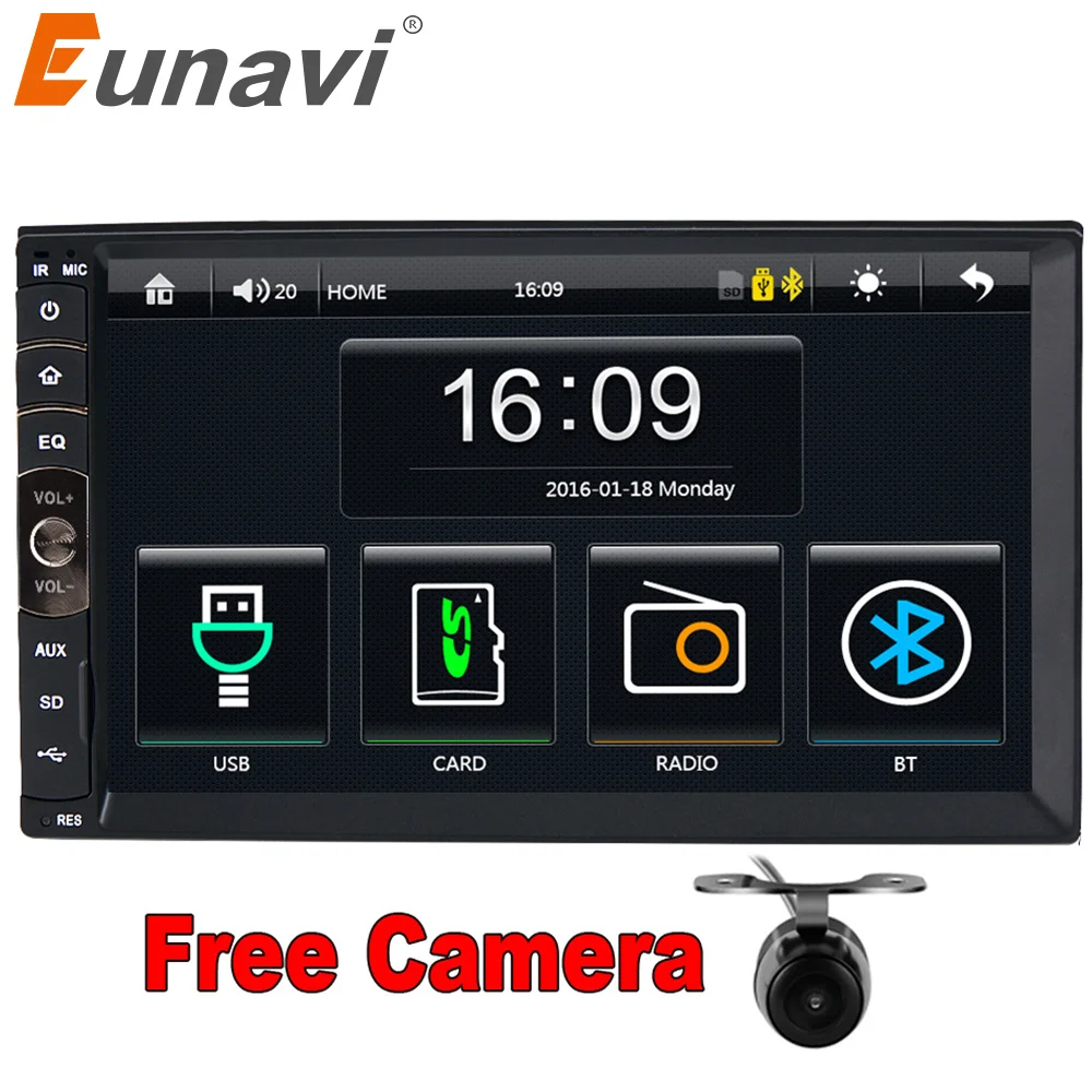 Автомагнитола Eunavi 2 DIN/gps/MP3/mp5/usb/sd/плеер Bluetooth Handsfree заднего вида после сенсорного