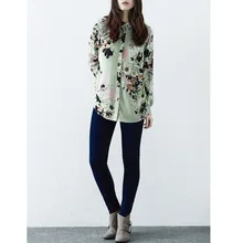 Nice Pop Fashion Casual Women Blouses Spring Loose Blouse Flowers Print Shirt Clothing Blusas Femininas Elegant Lapel Tops