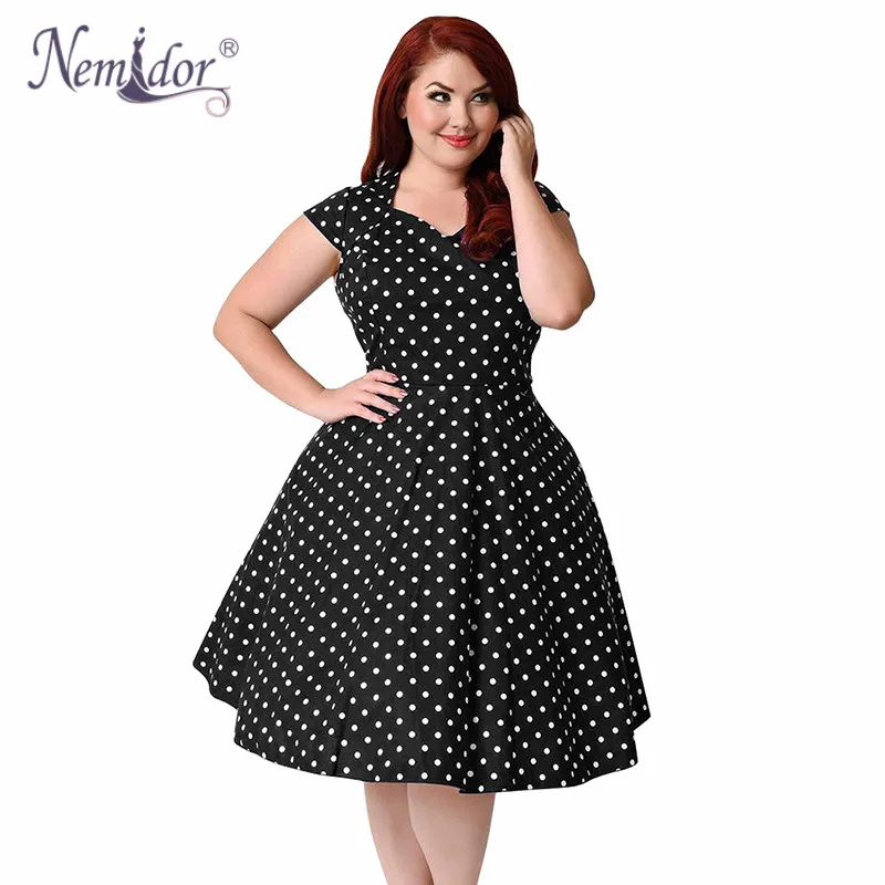 Nemidor Plus_Size_1950s_Style_Polka_Dot_Swing_Dress (4)