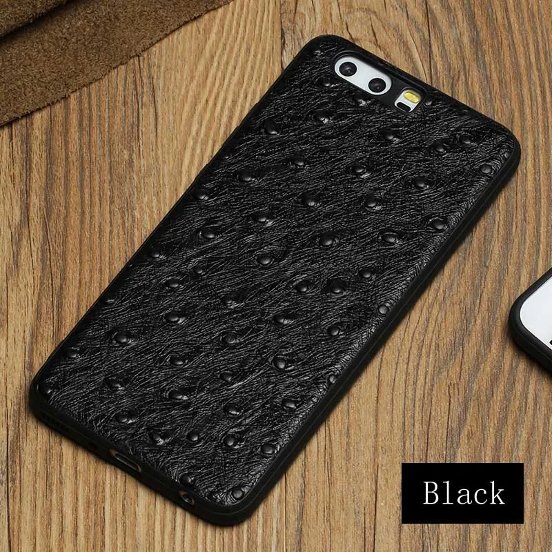 Blue Wangcangli чехол из натуральной кожи для телефона чехол для Huawei P10 P20 Страусиная текстура задняя крышка для Huawei Mate 9 10 Pro Plus - Цвет: Blue