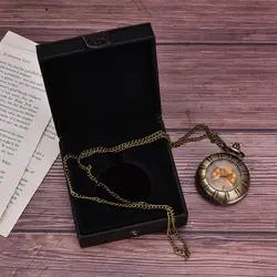 Часы для хранения ювелирных изделий роскошный черный кожаный квадратный карманные часы поле подушечкой внутри часы Коробки для Для мужчин
