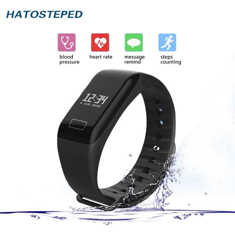Bluetooth smart wristband Blood pressure monitoring With Touch Screen wristbands Support Remote photography For IOS Android
