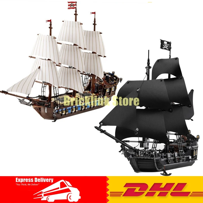 

LEPIN 16006 The Black Pearl+22001 Pirate Ship Imperial Warships Pirates of the Caribbean Building Blocks Set Clone 4184 10210