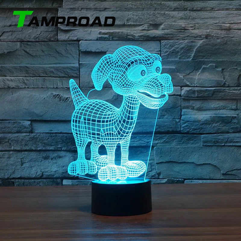 

TAMPROAD Dragonfly Dog Glede Ostrich 3D LED Night Light Touch Table Desk Lamp 7 Color Birthday Christmas Gifts for Children Kids
