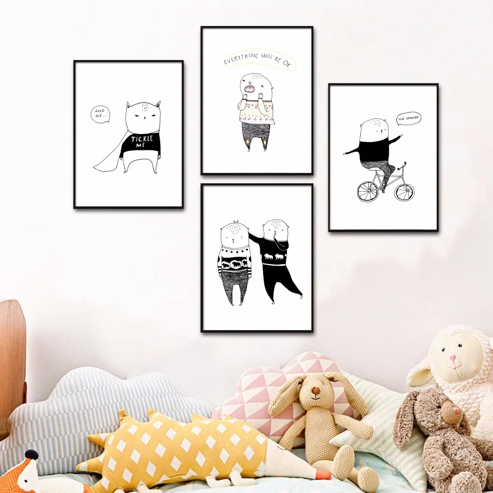 Tickle Me Nursery Artwork Canvas Art Print Painting Poster Wall Tickle Me Nursery Artwork Canvas Art Print Painting Poster Wall Pictures For Kids Room Home Decorative Bedroom Decor No Frame In Calligraphy From