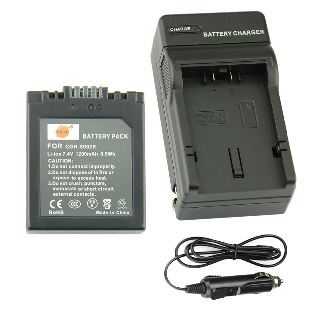 DSTE CGR S002E Camera Battery with Travel and Car Charge for Panasonic