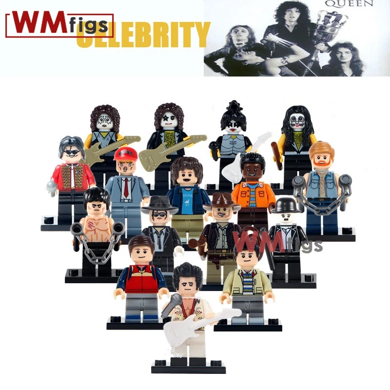 

Single Legoings Michael Jackson Davied Bruce Lee Famous Singer Popular Icons Action Figures Building Blocks Bricks Children Gift