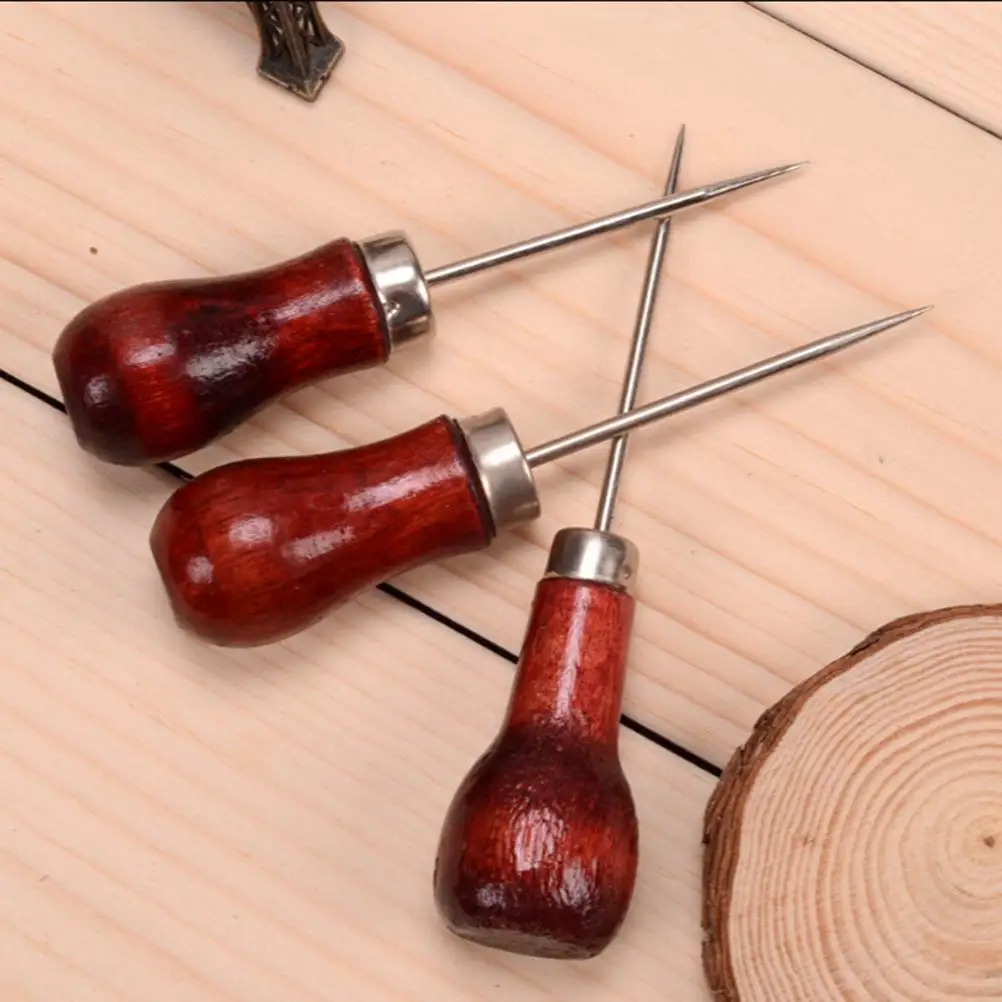 1PC Leather Craft Cloth Awl Tool Pin Punching Hole Maker Stitching Overstitch 1PC Leather Craft Cloth Awl Tool Pin Punching Hole Maker Stitching Overstitch