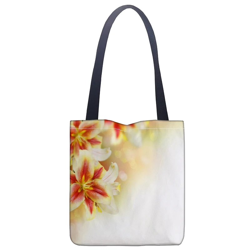 Новая Орхидея печатных холст сумка удобная сумка для покупок женская сумка для студента пользовательские ваш образ