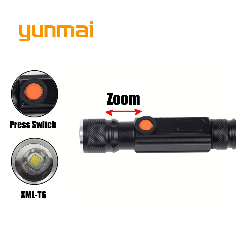 USB 5000lm фонарик с магнитом Cob+ XM-L T6 удобный светодиодный фонарик Перезаряжаемые факел проблескового света карманный светодиодный зум лампа