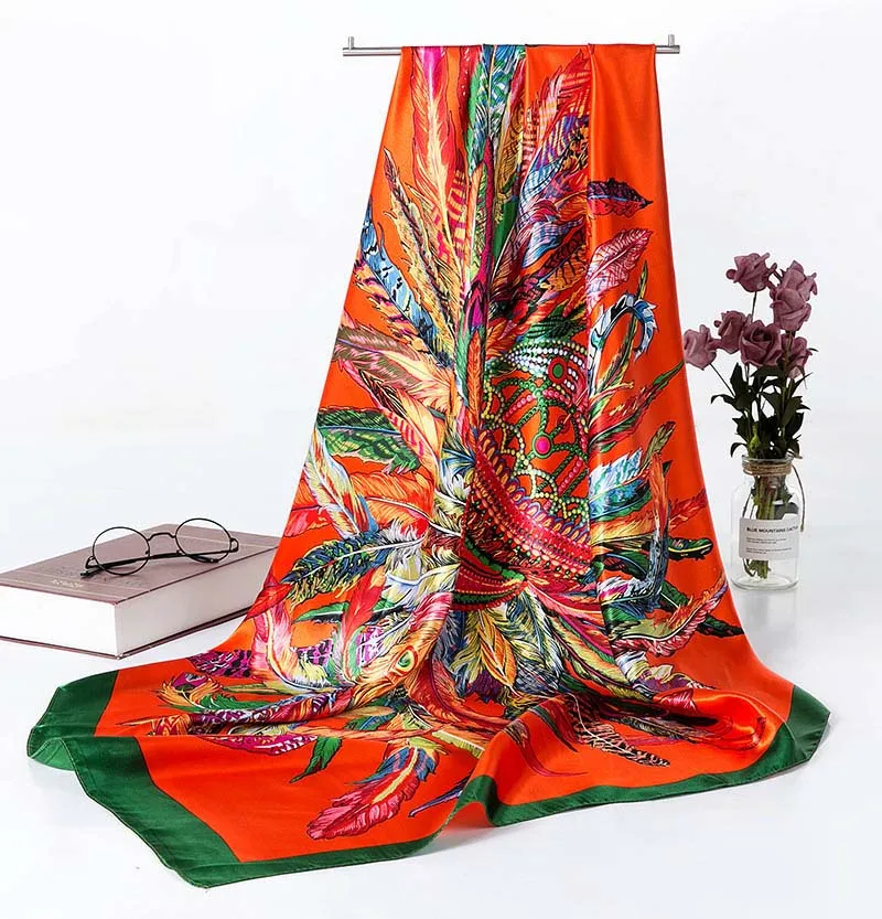 [FAITHINK] очаровательный женский шарф в богемном стиле в русском стиле, вечерние шарфы с узором пейсли из полиэстера - Цвет: QS05 orange