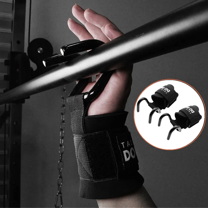 

Gym Weight Lifting Grips Hooks Adjustable Straps Wrist Support Non-slip Weights for Fitness Pull-up Wrist Wraps Dumbbell Hook
