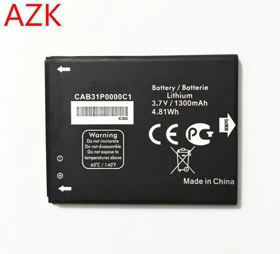 АЗК Новый CAB31P0000C1 CAB31P0000C2 3 7 V 1300 мА/ч Батарея для Alcatel One Touch POP 918 OT-918 OT-918S OT-918N 4012 4012A