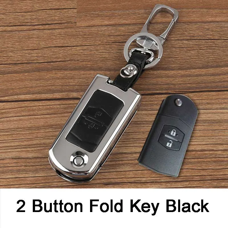 

Zinc Alloy+leather Key Case For Car 2 3 4 Buttons key cover For mazda Cx 5 Cx 7 3 5 6 M2 M3 M5 M6 Demio Axela etc