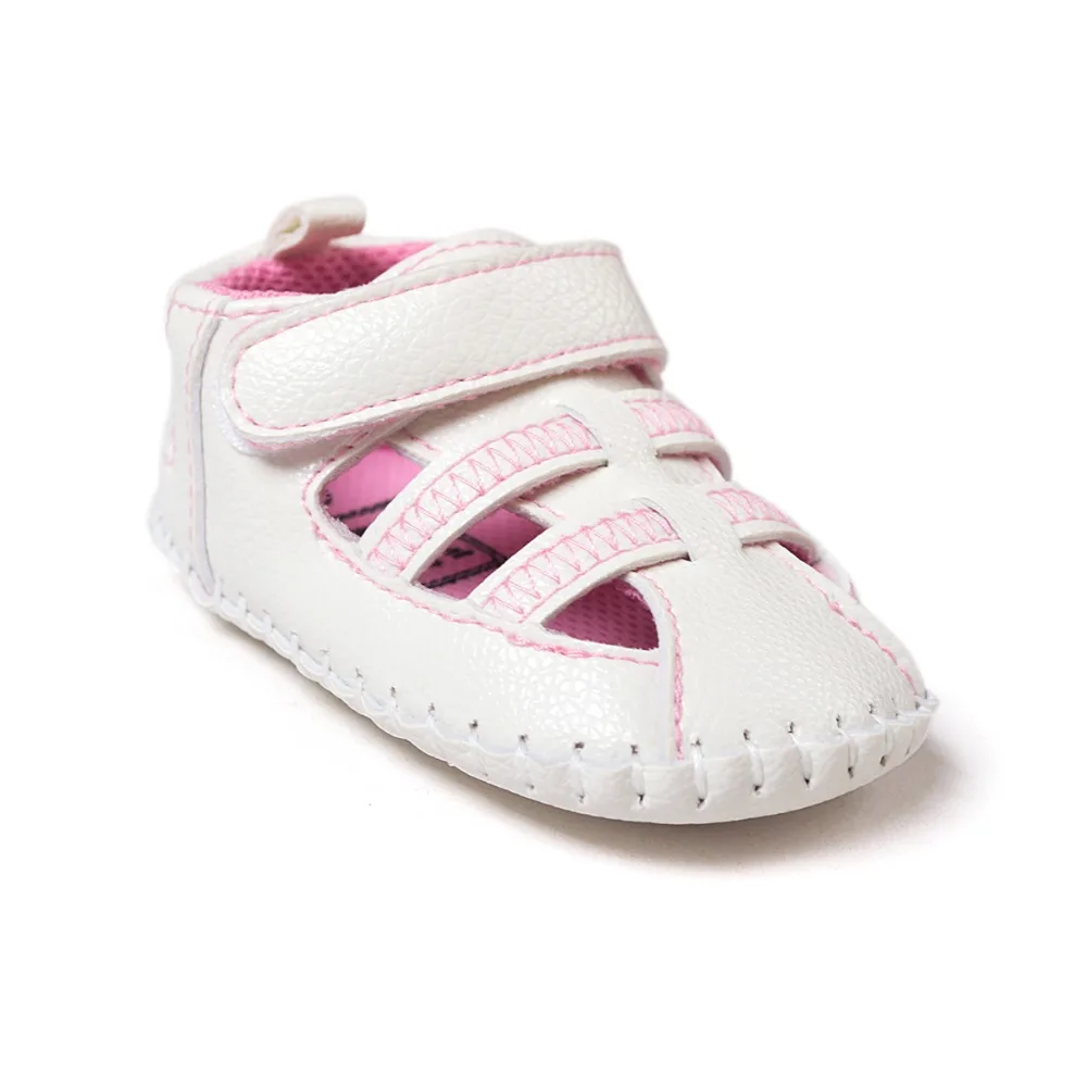 Лето Весна Розовый Белый искусственная кожа для маленьких девочек сандалии обувь 0~ 18 месяцев новорожденный инфантил CX65A