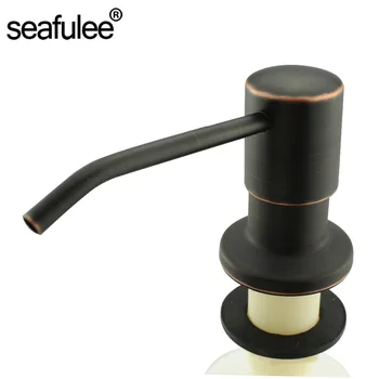 

304 Oil Bronzed Stainless Steel Kitchen Sink Liquid Soap Dispenser 17 OZ Bottle/3.15 Inch Threaded Tube Deck Mounted