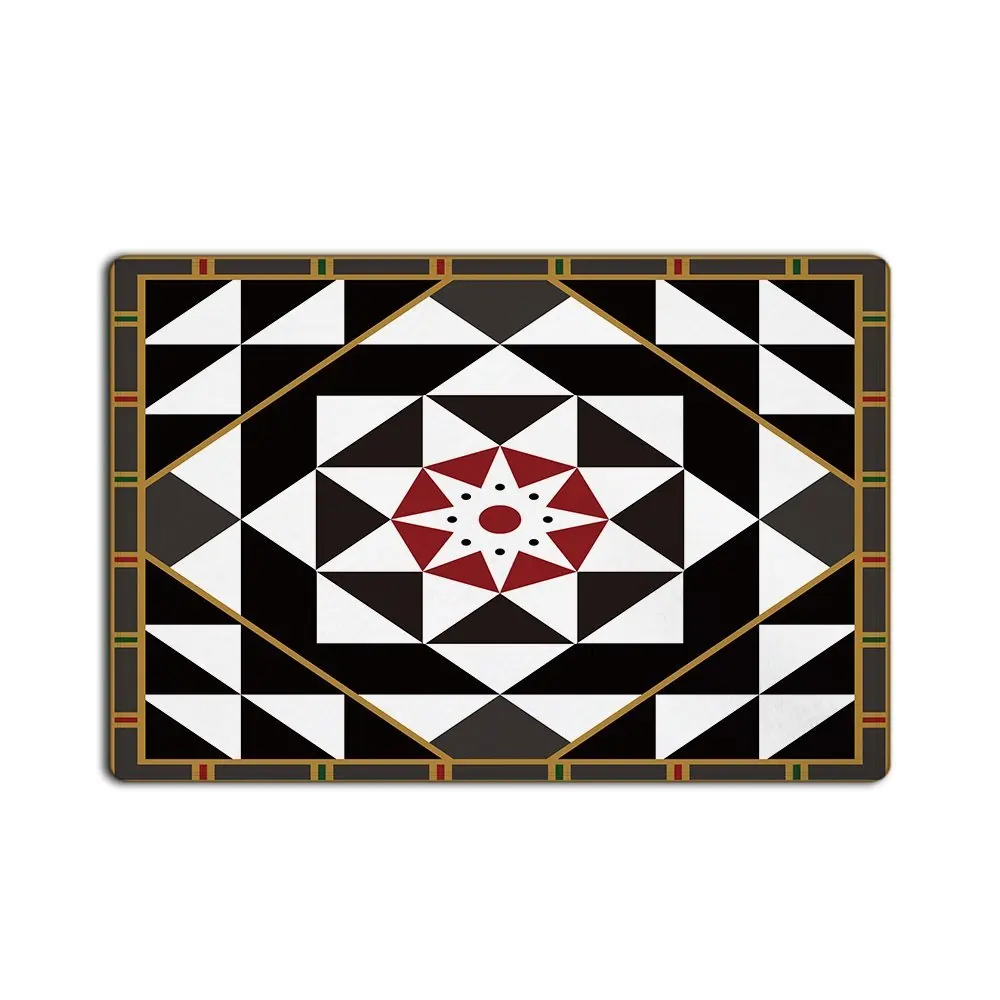 Black White Grey Checkerboard Doormat Entrance Mat Indoor/Outdoor Door