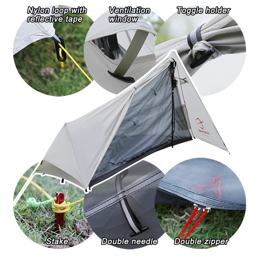 Trekking pole style camping tent 5