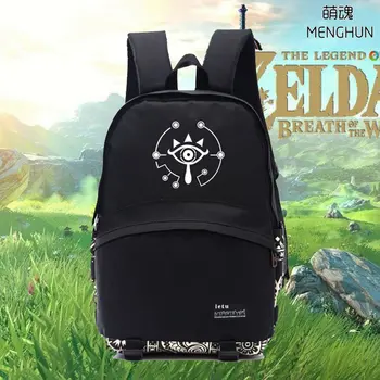 

New NS game Legend of Zelda Wild of breath concept Link truth eye printing backpack Legend of Zelda backpacks black nylon NB163