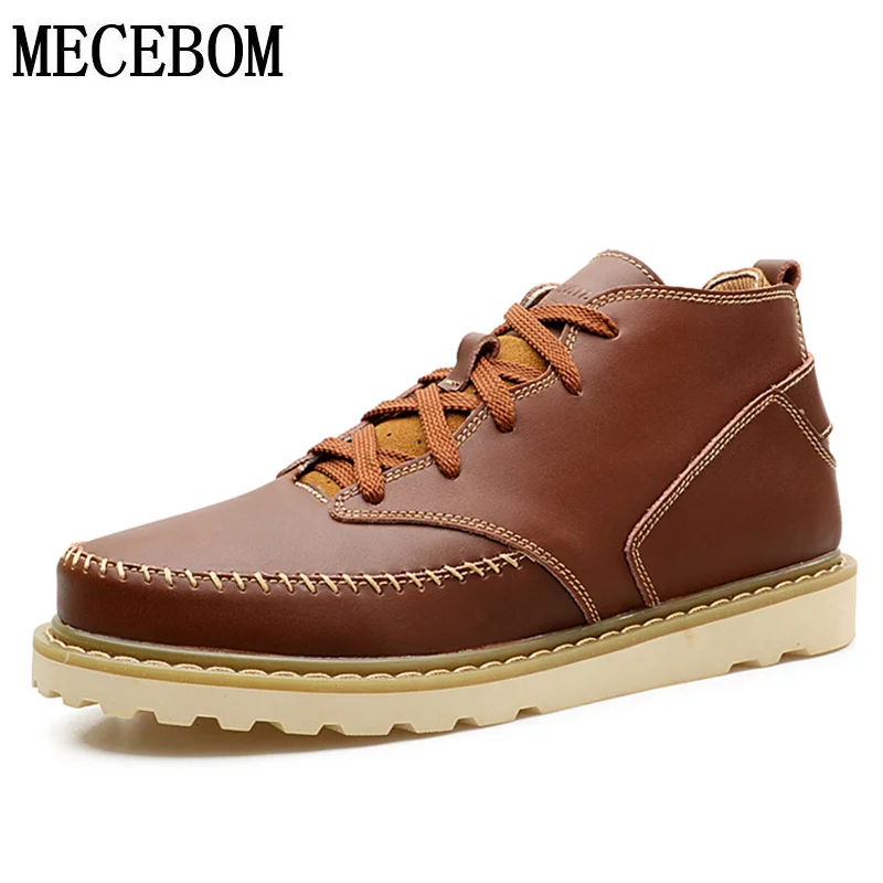 

Men Boots Autumn Winter Genuine leather Men Casual Shoes Brown Men tooling Ankle Boots botas moccasins size 38-45 1688m