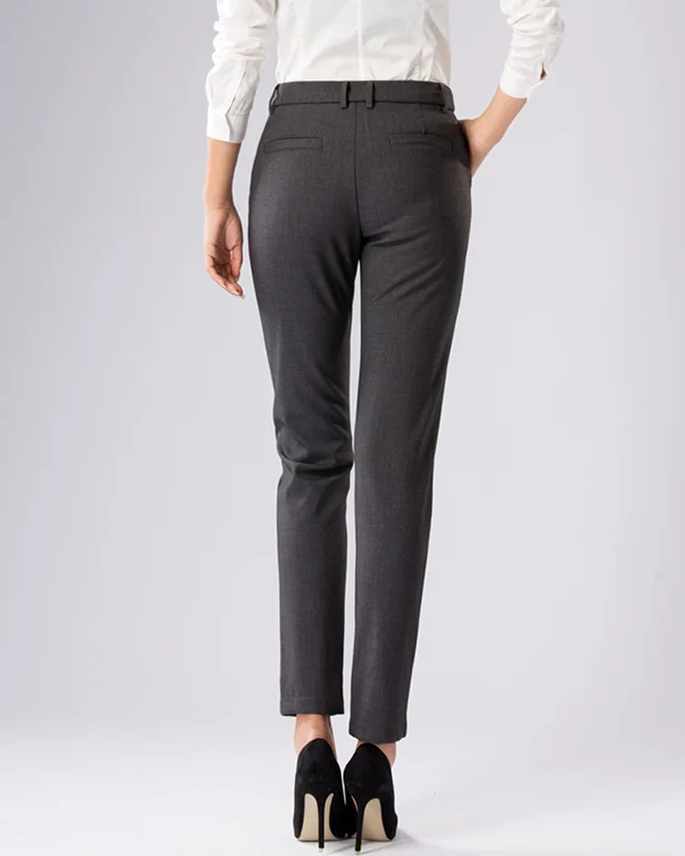 Формальные брюки размера плюс для женщин, Офисная Леди, зимняя флисовая рабочая одежда, прямые брюки, женская одежда, деловой дизайн