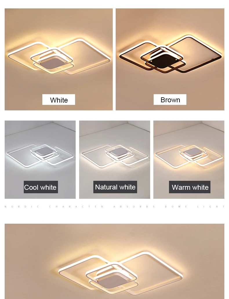 NEO Gleam прямоугольные современные светодиодные потолочные лампы для гостиной спальни Кабинета белый/коричневый цвет квадратный потолочный светильник с RC