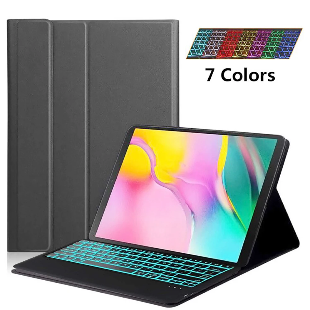 

10.1 inch Bluetooth Keyboard Leather Case Set Wireless US FR GER Keyboard Dustproof Flip Cover for Samsung Galaxy SM-T510 T515