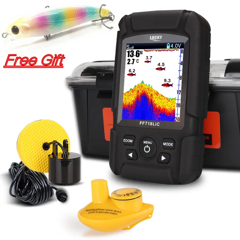 

Deeper Sonar Fishfinder Lucky FF718Lic 2-in-1 Wired Wireless Sounder Lure Findfish Sonar Sensor Deeper Alarm Fish Finder