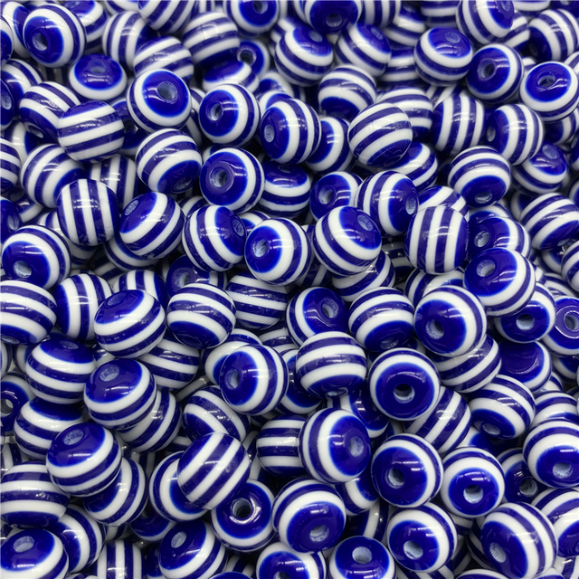 8mm 10mm Resin Spacer Beads Round Beads Stripe Spacer Beads For Jewelry Making DIY Bracelet Necklace Accessories