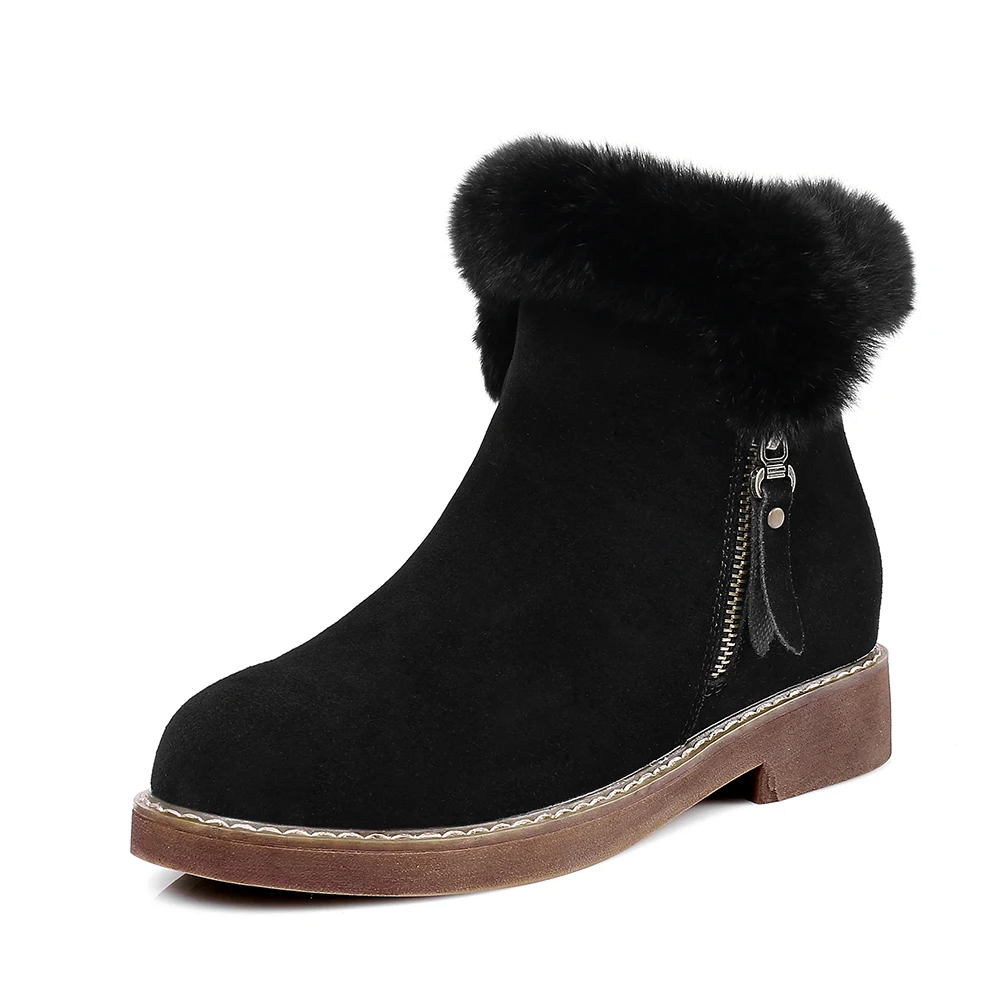 En Suède Bottes Mode Vache Chaussures Hiver Cuir Noir khaki Neige Comfortbale De Fourrure Lapolaka Réel Bottines D'hiver Gros Femmes Femme 5SfwxtSPq