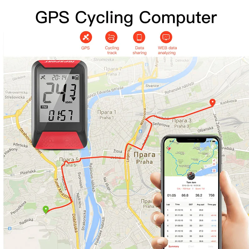 I GPS порт igs20e велосипедный Спидометр беспроводной Велосипедный одометр IPX6