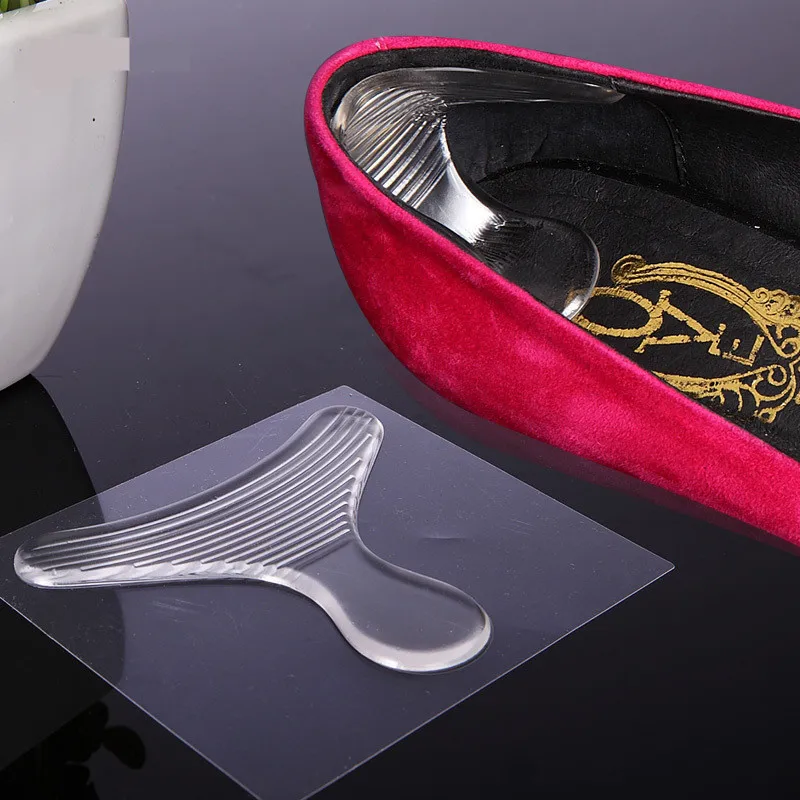 Online Transparan Heel Pad T Jenis Silica Gel Mengurangi Grinding Kaki Melindungi Kaki Sepatu Hak Tinggi Stiker Tumit Subsidi T0156CMD