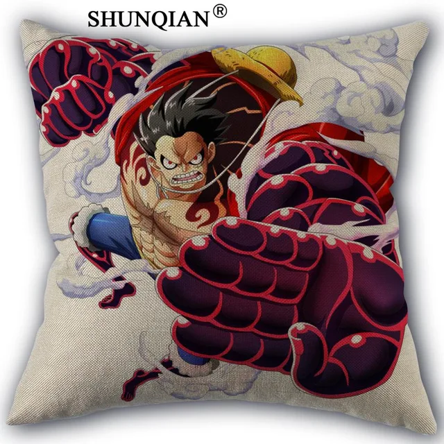 Monkey D Luffy Linen Cotton Pillow Covers Printed Square Home
