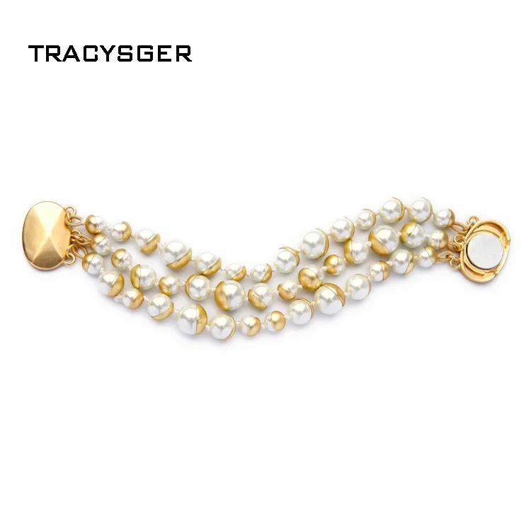 AB- sl00243a/tracysger/милая девушка ювелирные изделия/Неправильной Формы Стеклянный Жемчуг женский браслет