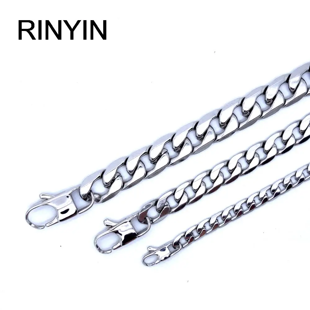 Stainless Steel Necklace 6/8/12mm for Men cuban necklaces fashion necklace stainless steel necklace metal necklace