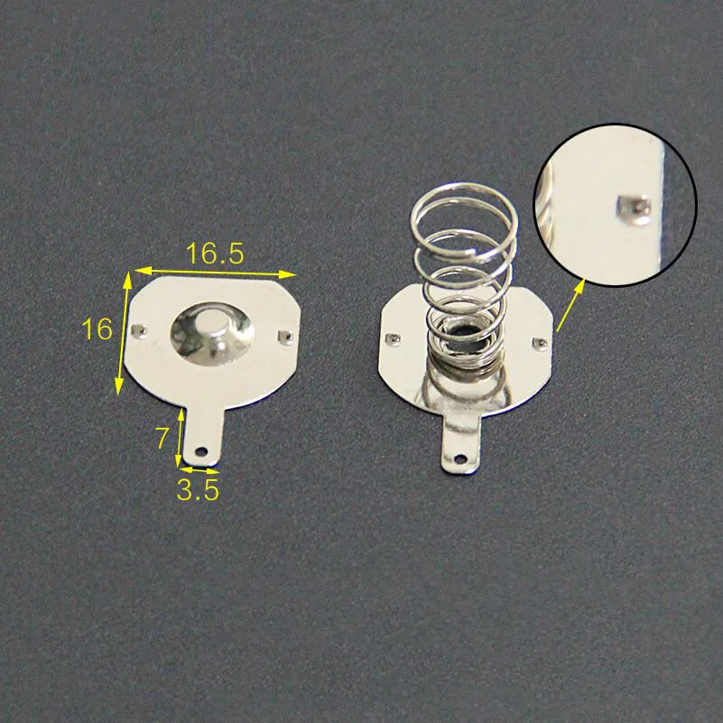 16,5x16 пружинный контакт кусок положительный и отрицательный электрод для 18650 коробка 20 пар