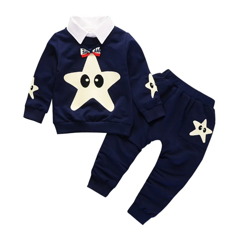 

2018 Fashion Kids Baby Boys Girls Cotton Clothes Set Cartoon Star Pattern Sweatshirt Tops+Pants Trousers Autumn Spring SetA1