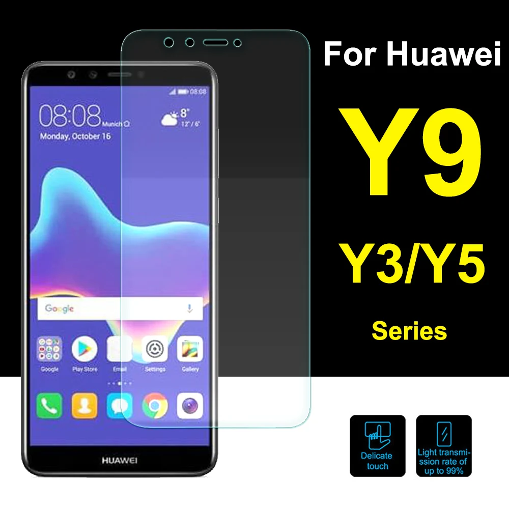 Защитное стекло Y9 2018 Защита экрана для Huawei Y3 Y5 2017 закаленное на Huawey Y 3 5 3Y 5Y 9Y tremp y92018