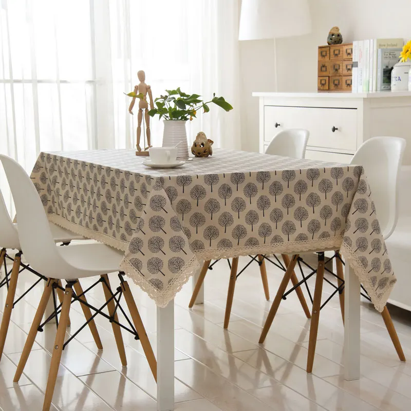 

Cotton Linen Table Deco Print Fortune Round Tree Customed Tablecloth Cover Table Deco Cloth 1215f