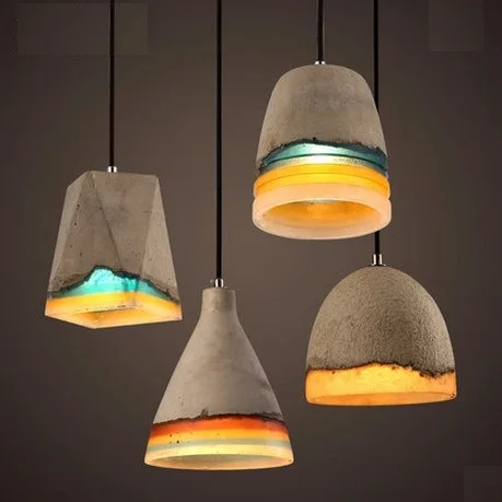 Loft Style Creative Resin Cement Droplight LED Vintage Pendant Light Fixtures For Dining Room Bar Hanging Lamp Indoor Lighting