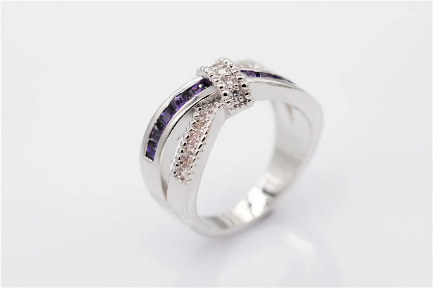 Uloveido Фиолетовый Кристалл обручальные кольца для женщин обручальное кольцо с камнем украшения Ювелирные изделия Подарки для женщин Распродажа JZ127